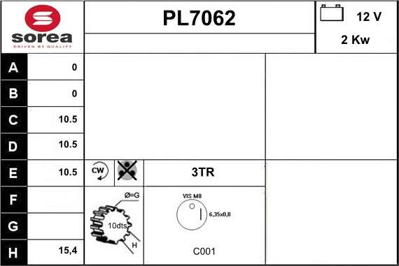 Sera PL7062 - Starter autospares.lv