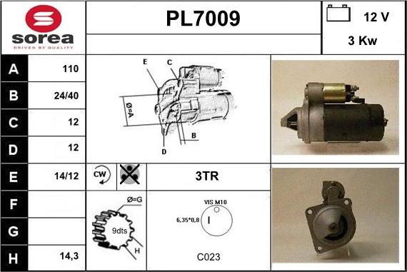 Sera PL7009 - Starter autospares.lv