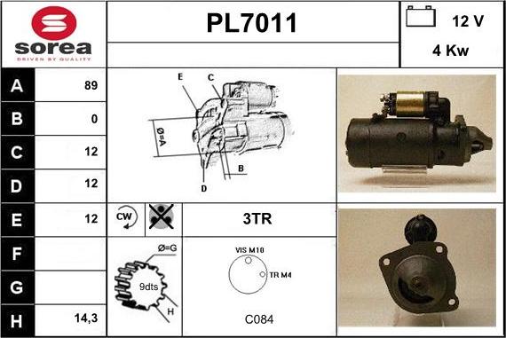 Sera PL7011 - Starter autospares.lv