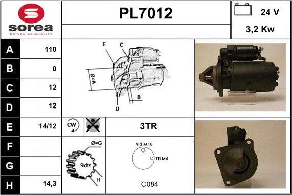 Sera PL7012 - Starter autospares.lv