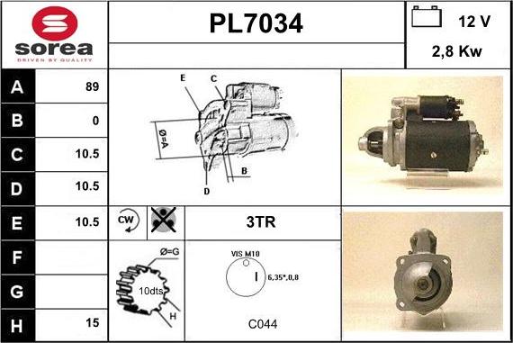 Sera PL7034 - Starter autospares.lv