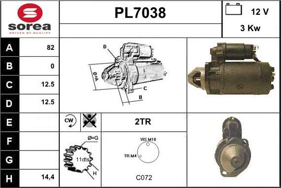 Sera PL7038 - Starter autospares.lv