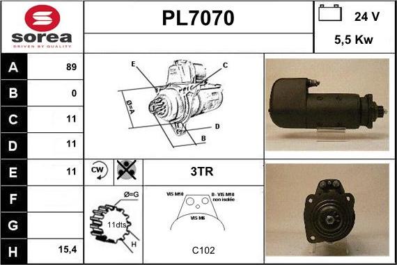 Sera PL7070 - Starter autospares.lv