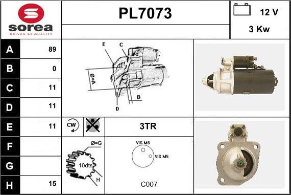 Sera PL7073 - Starter autospares.lv