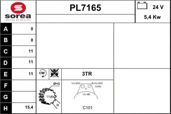 Sera PL7165 - Starter autospares.lv