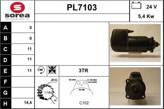 Sera PL7103 - Starter autospares.lv