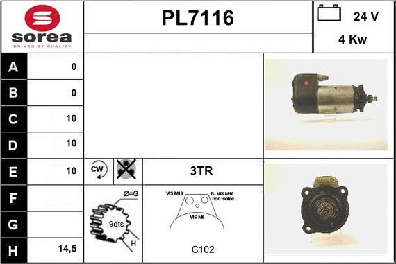 Sera PL7116 - Starter autospares.lv