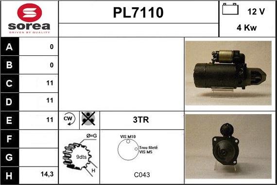 Sera PL7110 - Starter autospares.lv