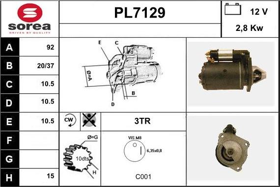 Sera PL7129 - Starter autospares.lv