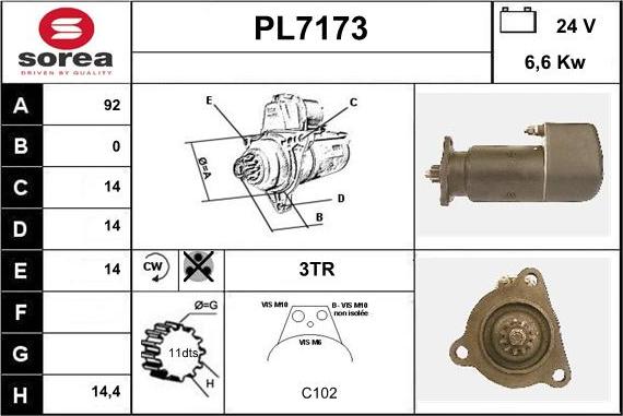 Sera PL7173 - Starter autospares.lv