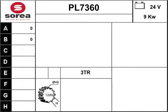 Sera PL7360 - Starter autospares.lv