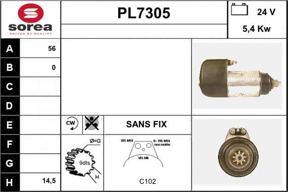 Sera PL7305 - Starter autospares.lv