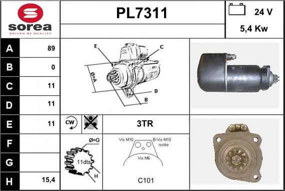 Sera PL7311 - Starter autospares.lv