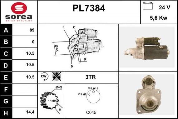 Sera PL7384 - Starter autospares.lv