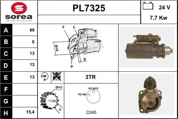 Sera PL7325 - Starter autospares.lv