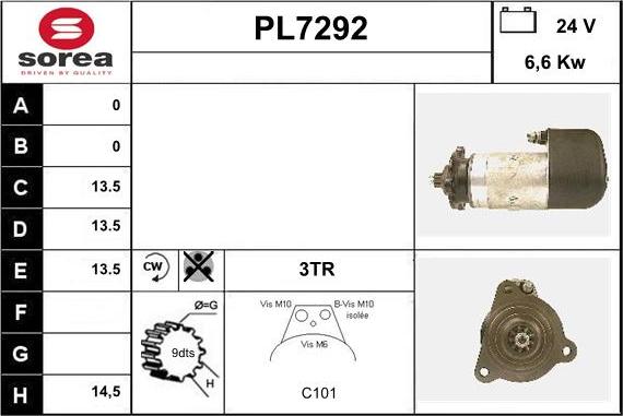 Sera PL7292 - Starter autospares.lv