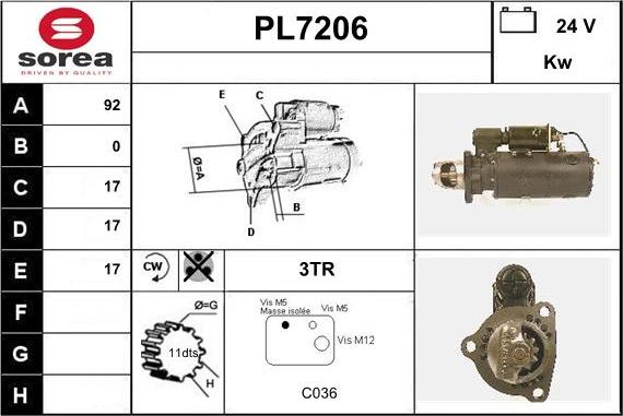 Sera PL7206 - Starter autospares.lv