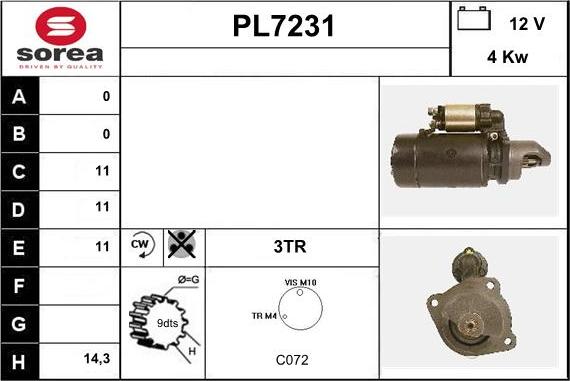 Sera PL7231 - Starter autospares.lv