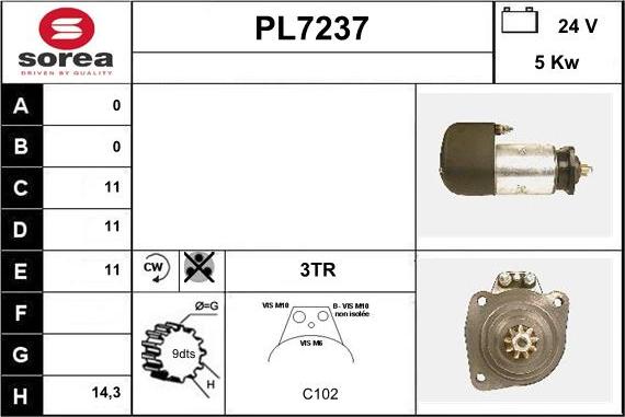 Sera PL7237 - Starter autospares.lv