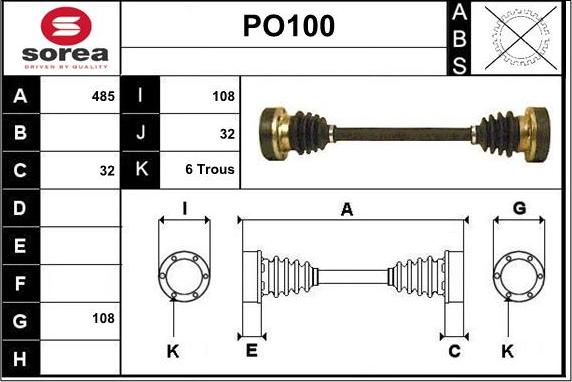 Sera PO100 - Drive Shaft autospares.lv