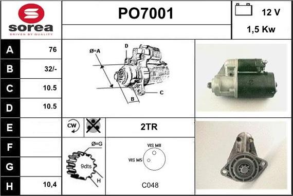 Sera PO7001 - Starter autospares.lv