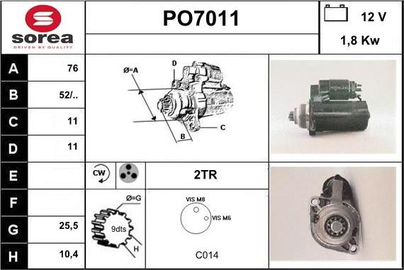 Sera PO7011 - Starter autospares.lv