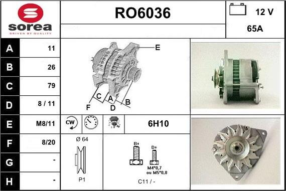 Sera RO6036 - Alternator autospares.lv