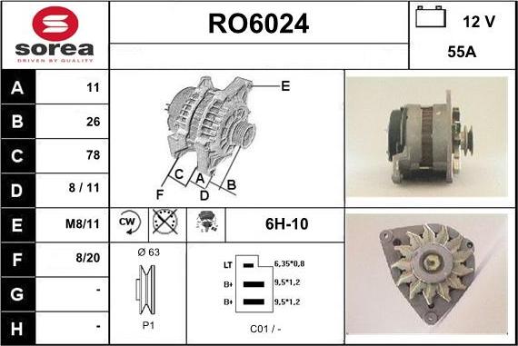 Sera RO6024 - Alternator autospares.lv