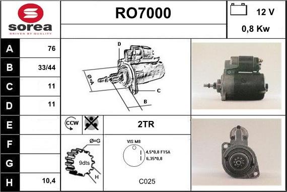 Sera RO7000 - Starter autospares.lv