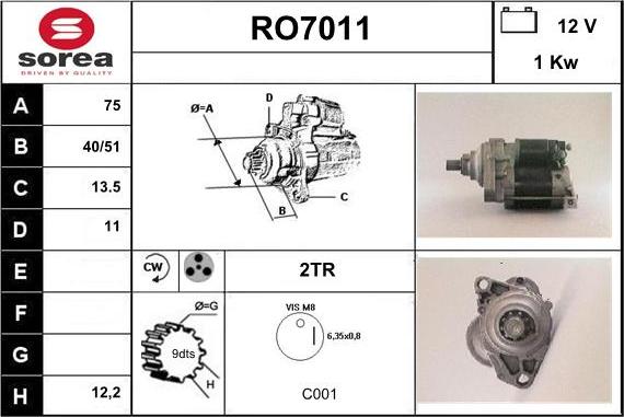 Sera RO7011 - Starter autospares.lv