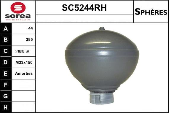 Sera SC5244RH - Suspension Sphere, pneumatic suspension autospares.lv