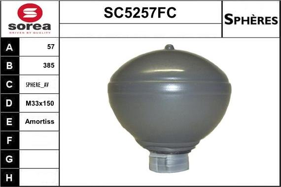 Sera SC5257FC - Suspension Sphere, pneumatic suspension autospares.lv