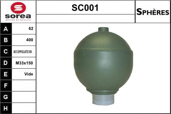 Sera SC001 - Suspension Sphere, pneumatic suspension autospares.lv