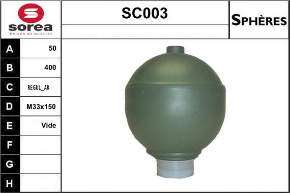 Sera SC003 - Suspension Sphere, pneumatic suspension autospares.lv