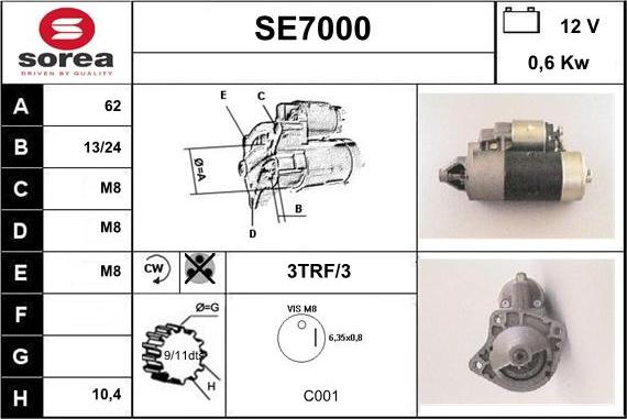 Sera SE7000 - Starter autospares.lv