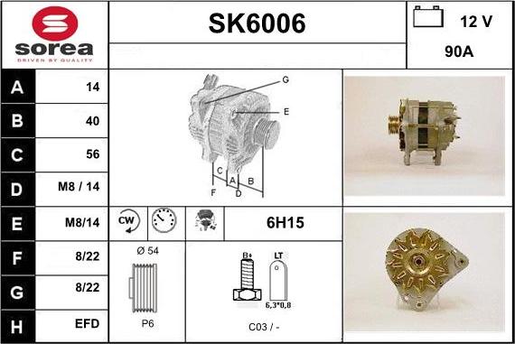 Sera SK6006 - Alternator autospares.lv