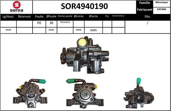 Sera SOR4940190 - Hydraulic Pump, steering system autospares.lv