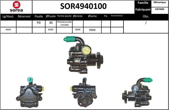 Sera SOR4940100 - Hydraulic Pump, steering system autospares.lv