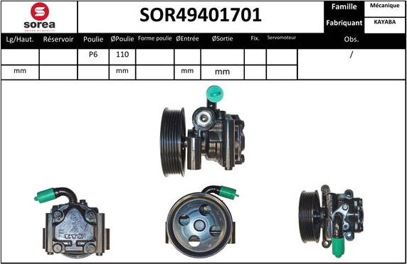 Sera SOR49401701 - Hydraulic Pump, steering system autospares.lv