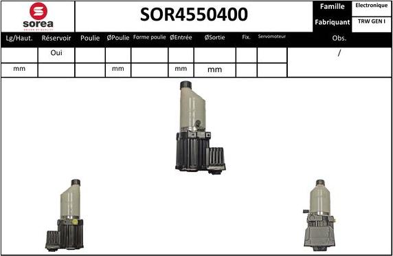 Sera SOR4550400 - Hydraulic Pump, steering system autospares.lv