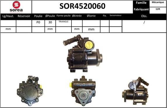 Sera SOR4520060 - Hydraulic Pump, steering system autospares.lv