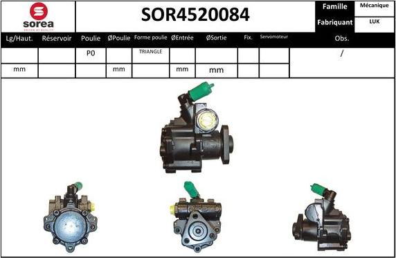 Sera SOR4520084 - Hydraulic Pump, steering system autospares.lv
