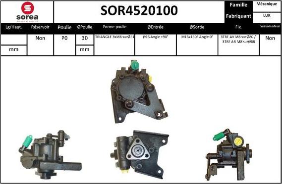 Sera SOR4520100 - Hydraulic Pump, steering system autospares.lv