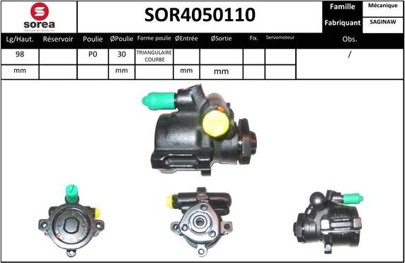 Sera SOR4050110 - Hydraulic Pump, steering system autospares.lv