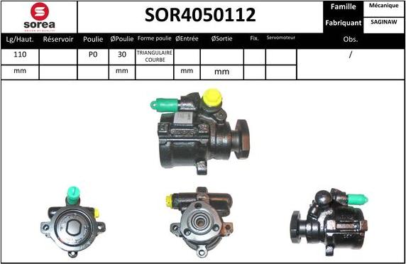 Sera SOR4050112 - Hydraulic Pump, steering system autospares.lv
