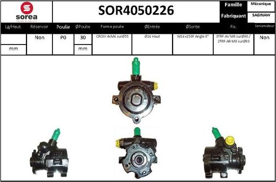 Sera SOR4050226 - Hydraulic Pump, steering system autospares.lv