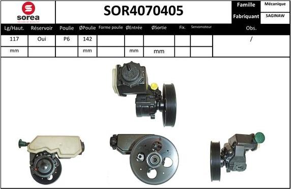 Sera SOR4070405 - Hydraulic Pump, steering system autospares.lv