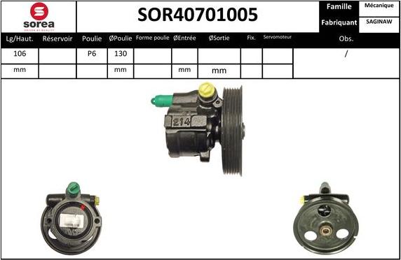 Sera SOR40701005 - Hydraulic Pump, steering system autospares.lv