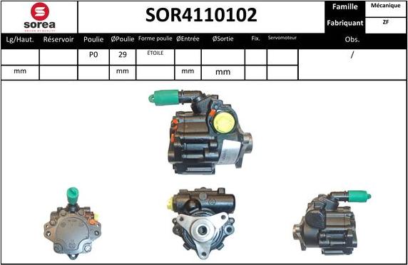 Sera SOR4110102 - Hydraulic Pump, steering system autospares.lv