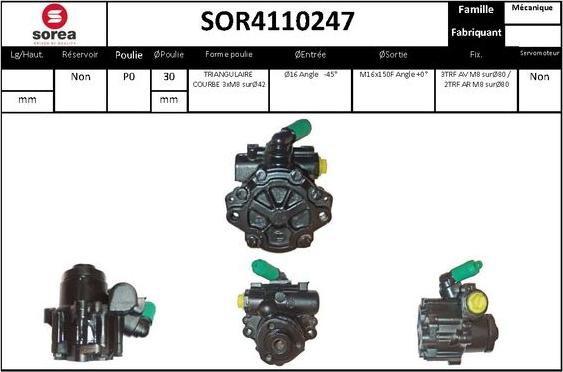 Sera SOR4110247 - Hydraulic Pump, steering system autospares.lv